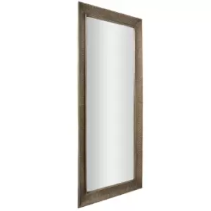 Image of Hill Interiors Large Hammered Rectangular Wall Mirror in Silver