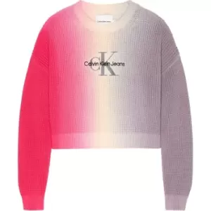 Image of Calvin Klein Jeans Monogram Gradient Sweater - Brown