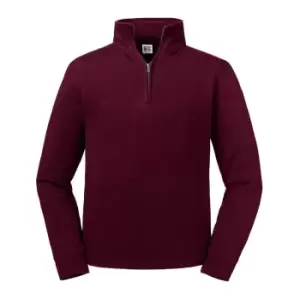 image of Russell Mens Authentic Zip Neck Sweatshirt (4XL) (Burgundy)