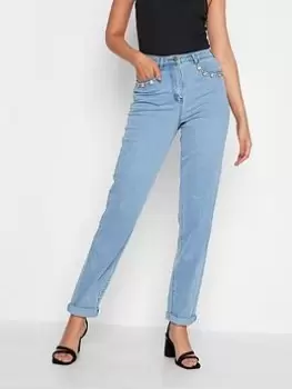 Image of Long Tall Sally Una Mom Jewel Pocket Jean - Blue Size 10, Women