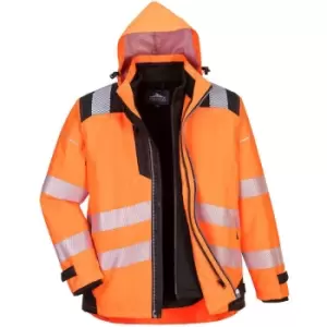 Image of Portwest PW365OBR4XL - sz 4XL PW3 Hi-Vis 3-in-1 jacket Orange/Black - Orange/Black