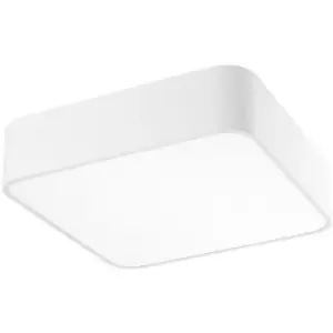 image of Indianapolis 36cm Flush Ceiling Light Metal, White Outside Matt White Inside LED E27 - Merano