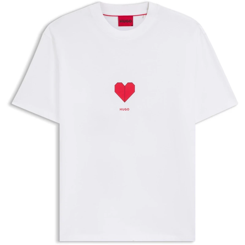 Image of Hugo Mens Dalentin Red T-Shirt White 100 male L