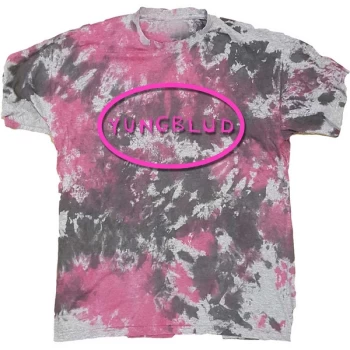 Image of Yungblud - Scratch Logo Oval Unisex X-Large T-Shirt - Grey