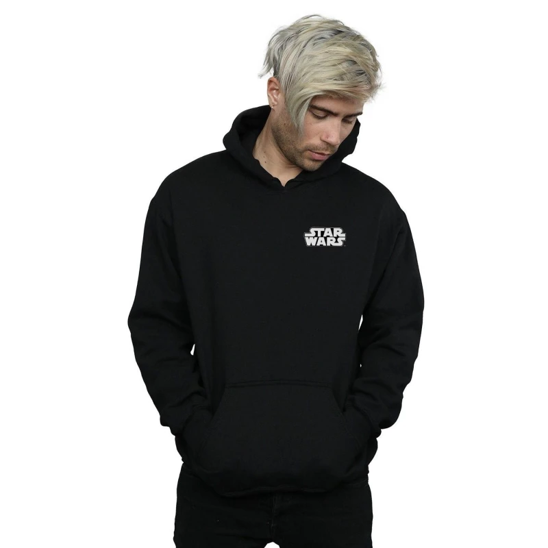 Image of Star Wars Star Wars Men Logo Badge Hoodie in Black Size: Small Black S Male 5057864246254