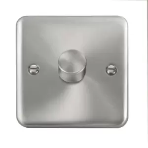 Image of Click Scolmore Deco Plus Satin Chrome 1 Gang 2 Way Dimmer Switch - DPSC140