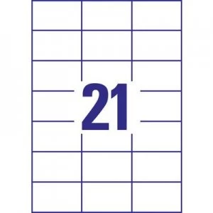 Image of Avery-Zweckform 3652 Labels 70 x 42.3mm Paper White 2100 pc(s) Permanent All-purpose labels Inkjet, Laser, Copier 100 Sheet A4