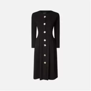 Image of James Lakeland Buttoned Pocket Midi Dress - Black