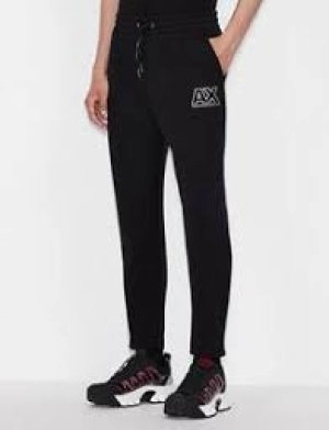 Image of Armani Exchange Gold Patch Logo Jogging Pants Black Size XL Men