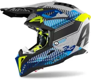 Image of Airoh Aviator 3 Wave Carbon Silver Motocross Helmet
