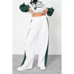 I Saw It First Cream Petite Team Spirit Embroidered Heavyweight Fleeceback Joggers - White