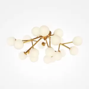 image of Maytoni Dallas Modern 20 Light Globe Ceiling Light Gold, Cognac Shade, G9