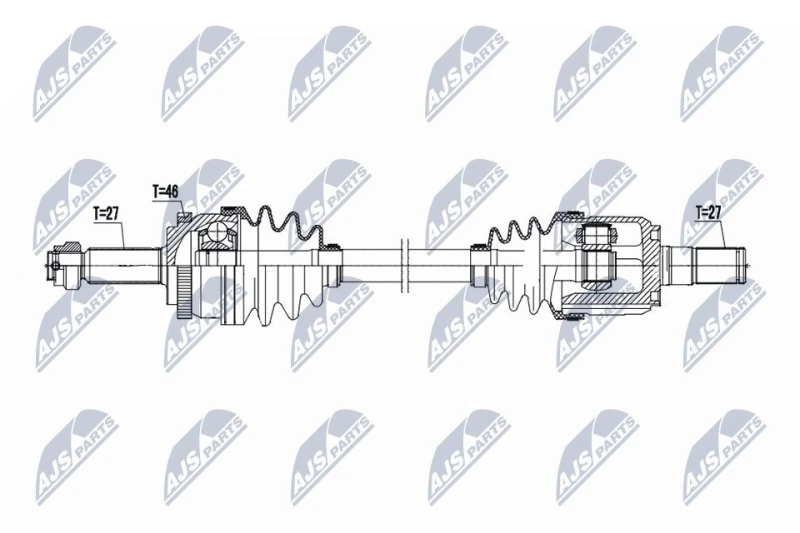 Image of NTY NPW-HY-636 Drive shaft Automatic Transmission, Front Axle Right Drive Shaft (13)