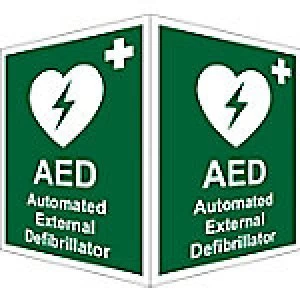 First Aid Sign AED Plastic 20 x 15 cm