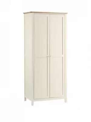 Julian Bowen Salerno Shaker Ivory/ Oak 2 Door Wardrobe