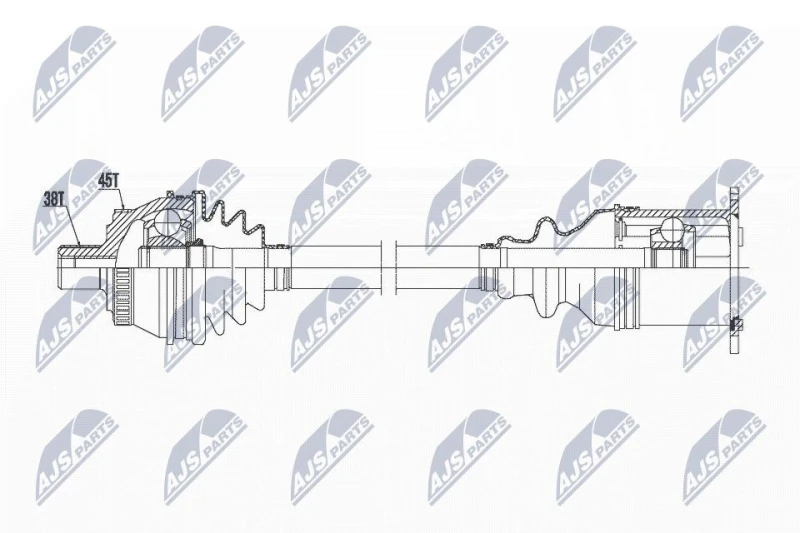Image of NTY NPW-AU-015 Drive shaft CVT automatic transmission (stepless), Front Axle Right Drive Shaft (13)