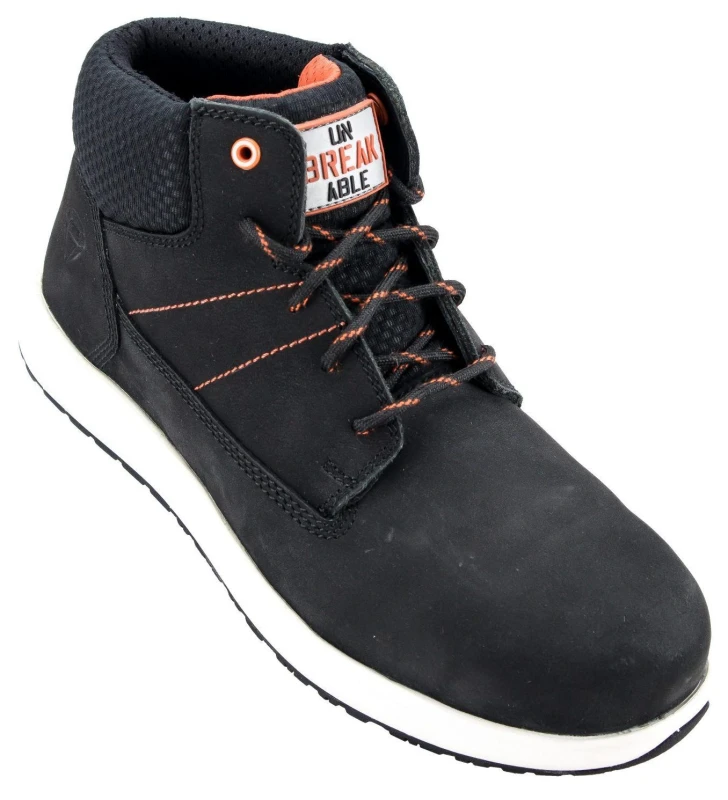 Image of Unbreakable Mens Vulcan Nubuck Leather Composite Toe Cap Slip Resistant Safety Boots in Black Size: 3 Black Male 3