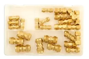 Image of Assorted Brass Tube Couplings MM Box Qty 25 Connect 31879