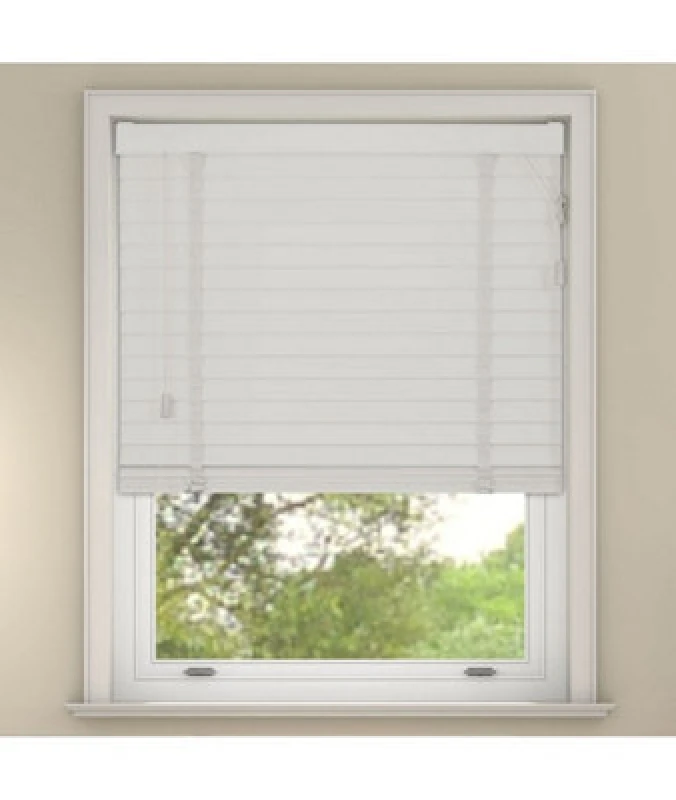 Image of 50Cm White Venetian Blind With Tapes 130Cm Drop