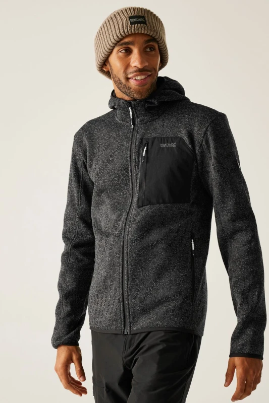 Image of Regatta Regatta Men Newhill Stretch Insulated Hooded Fleece in Light Grey Size: Small Light Grey S Male 5063516137337