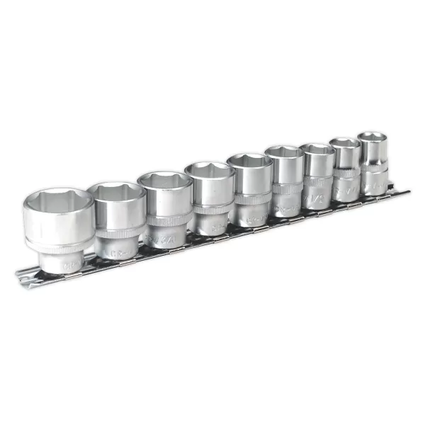 Image of Genuine SEALEY AK2761 Socket Set 9pc 3/8Sq Drive 6pt WallDrive® Imperial