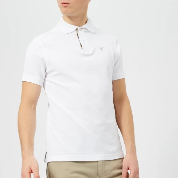 Image of Mens Barbour Tartan Pique Polo White