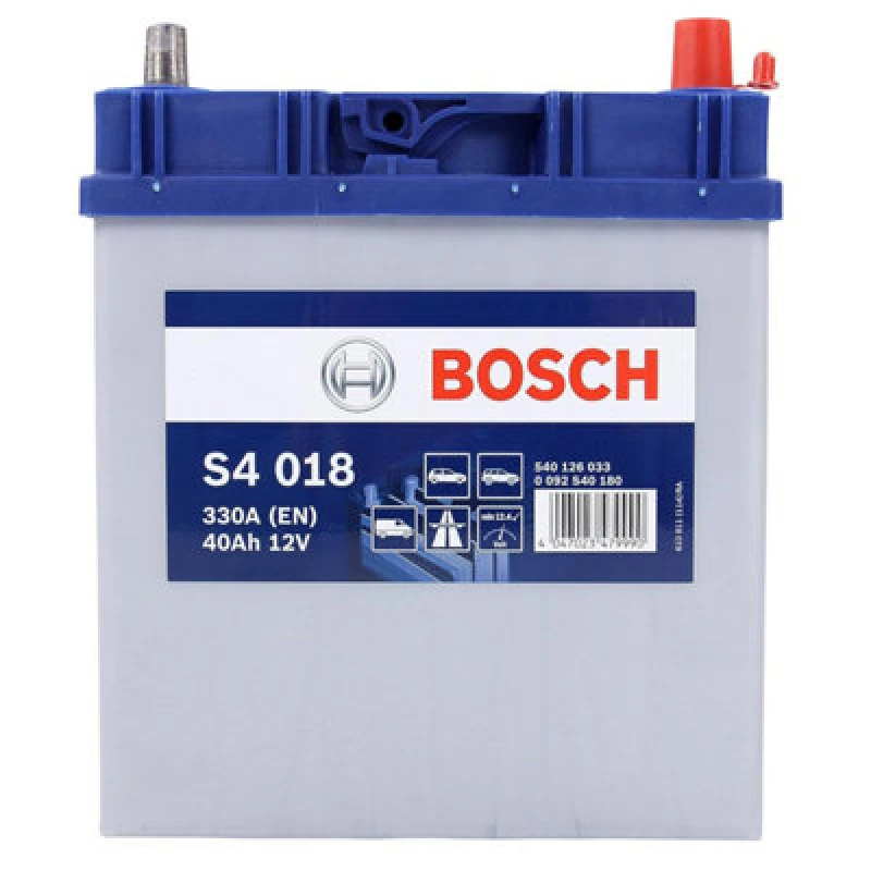 Image of Bosch S 4018 - Car Battery - 40 A / H - 330 A - Lead-Acid Technology - For Vehicles Without Start / Stop System