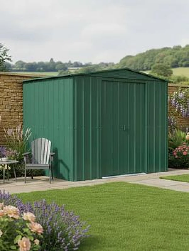 Image of Mercia Globel 8 x 6 Apex Green Metal Shed, Green ESDXL20MET208