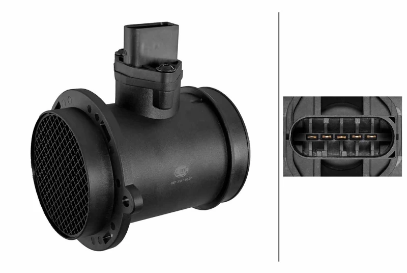 Image of HELLA Mass air flow sensor HELLA 8ET 358 166-971
