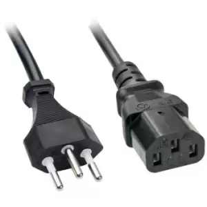 image of LINDY Current Cable [1x Switzerland plug - 1x IEC C13 socket ] 0.70 m Black