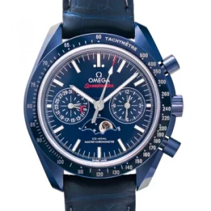 image of Speedmaster Moonwatch Co-Axial Master Chronometer Moonphase Chronograph 44.25mm Automatic Blue Dial Ceramic Mens Watch