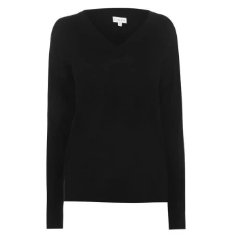 image of Linea Merino V Neck Jumper - Black