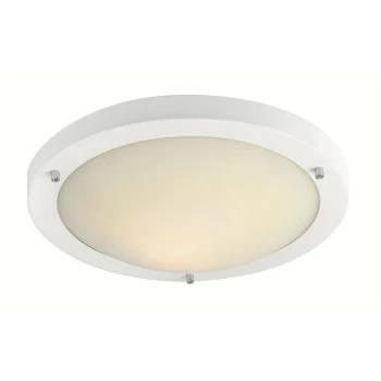 image of Firstlight Rondo - LED 24 Light Flush Ceiling Light Matt White, Opal Glass IP44