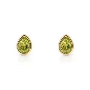 image of JG Signature Gold Plated August Birthstone Teardrop Stud Earrings