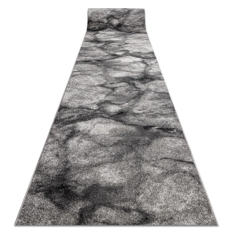 Image of RugsX Silver Marble Runner in Grey Size: 80cm x 160cm Grey Unisex 80cm x 160 cm
