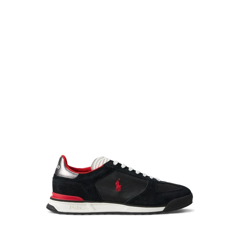 Image of Polo Ralph Lauren Mens Varick Low-Top Trainers Blk/Gry/Red male 9 (43)