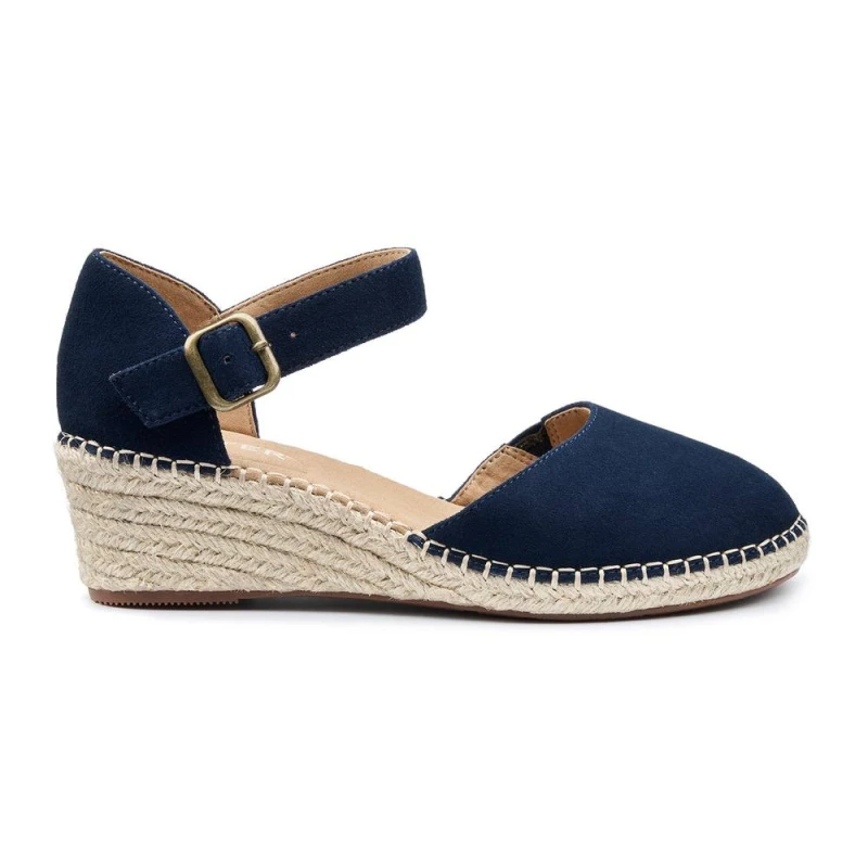 Image of Hotter Womens 'Pacific' Wedge Sandals in Navy Size: 8 Navy Female 8
