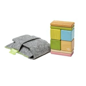 image of 8 Piece Tegu Pocket Pouch Magnetic Wooden Block Set Tints