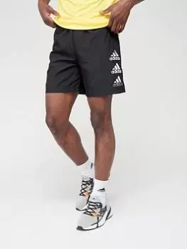Image of adidas Train D2M Stacked Logo Shorts - Black Size M Men