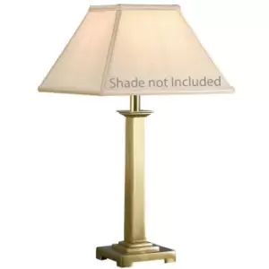 Image of Luxury Traditional Table Lamp Light Solid Brass Square BASE 465mm Bulb Holder