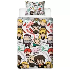 Image of Harry Potter Scene Duvet Cover Set (Double) (White) - White
