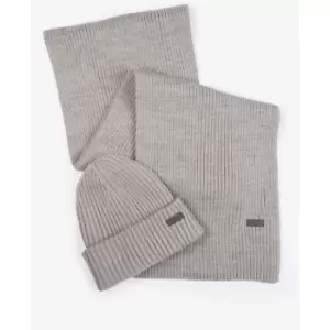 Image of Barbour Crimdon Beanie & Scarf Gift Set - Grey