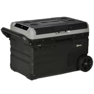 Image of Outsunny Portable Car Refrigerator 12/24V Fridge Freezer with Inner LED Light Cu