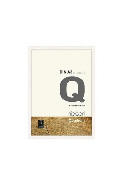 Image of Nielsen Quadrum A3 Wooden Picture Frame With Protective Glass Front White