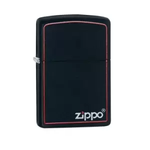 image of Zippo Logo & Boarder Black Matte Lighter