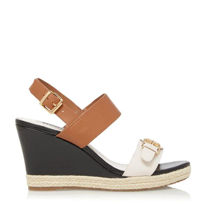 Image of Dune Multicoloured Leather Kendyll' High Wedge Heel Ankle Strap Sandals - 3