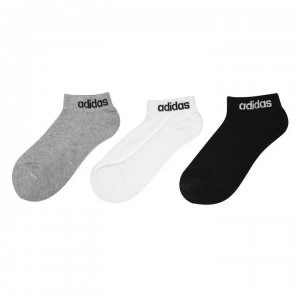 Image of adidas 3 Pack Logo Socks - Blk/Gry/White