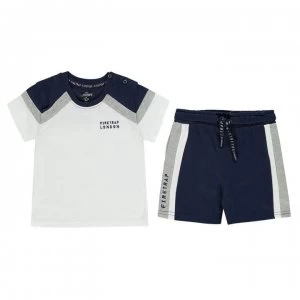 Image of Firetrap Camo T-Shirt and Shorts Set Baby Boys - Blue/White