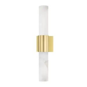 Image of Barkley 2 Light Wall Sconce Brass, Alabaster