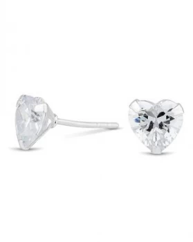 image of Simply Silver 7mm Heart Stud Earring